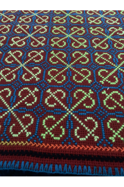 Bild für Bestickte Decke Vogel Shipibo aus Peru