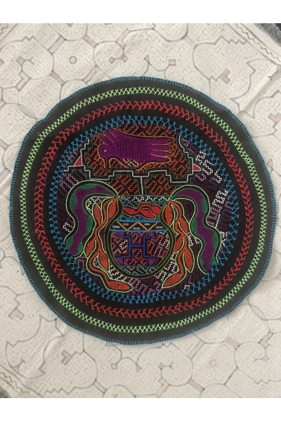 Bild für Bestickte Decke Vogel Shipibo aus Peru